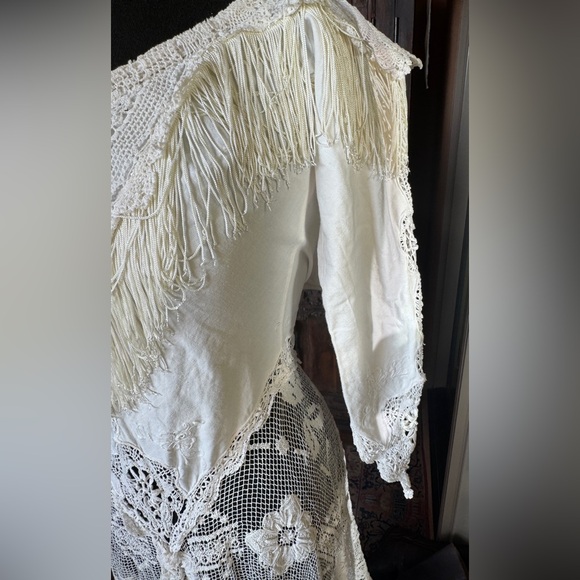 Bohemian White Lace Fringe Dress - Picture 4 of 16
